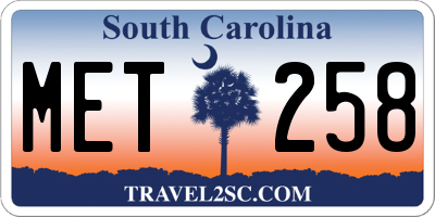 SC license plate MET258