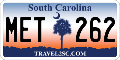 SC license plate MET262
