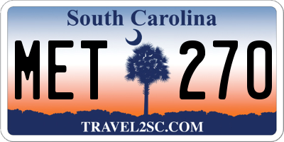 SC license plate MET270