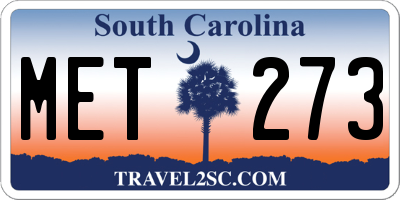 SC license plate MET273