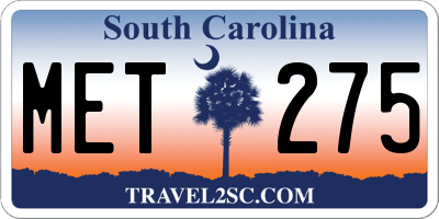 SC license plate MET275