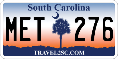 SC license plate MET276