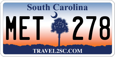 SC license plate MET278