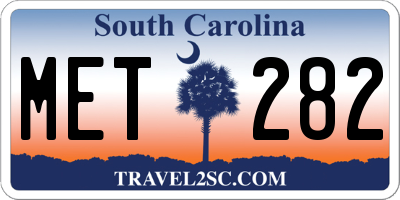 SC license plate MET282