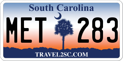 SC license plate MET283
