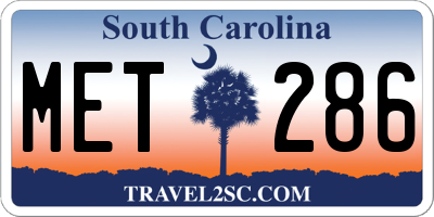 SC license plate MET286