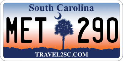 SC license plate MET290