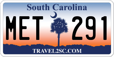 SC license plate MET291