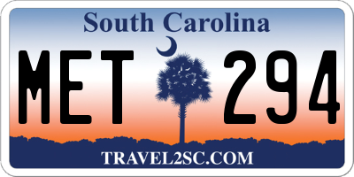 SC license plate MET294