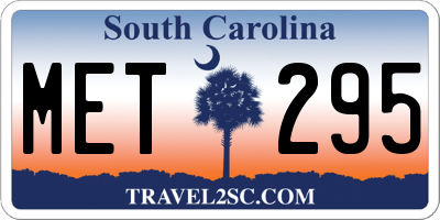 SC license plate MET295