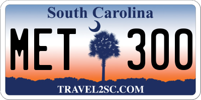 SC license plate MET300