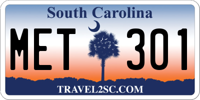 SC license plate MET301