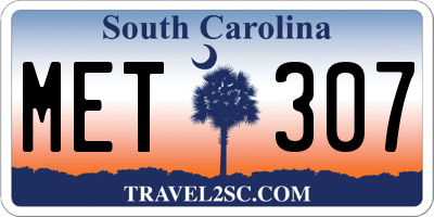 SC license plate MET307