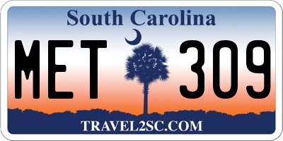 SC license plate MET309