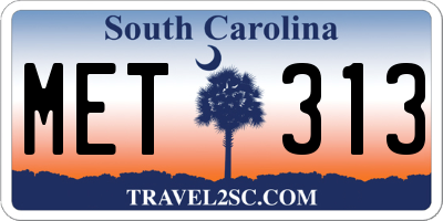 SC license plate MET313