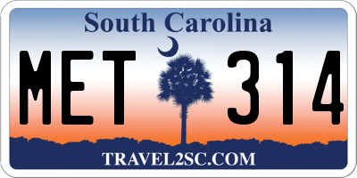 SC license plate MET314