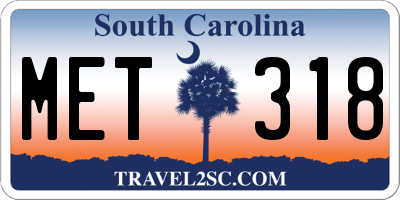 SC license plate MET318
