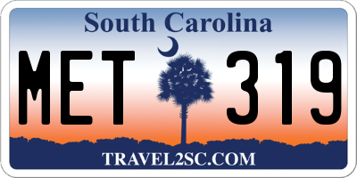 SC license plate MET319