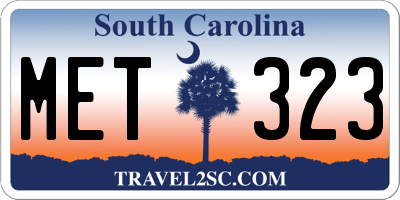 SC license plate MET323