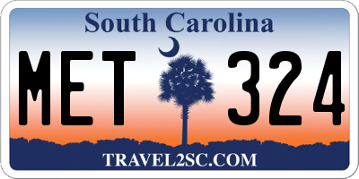 SC license plate MET324