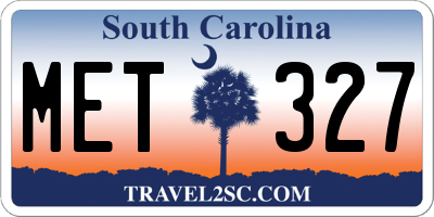 SC license plate MET327