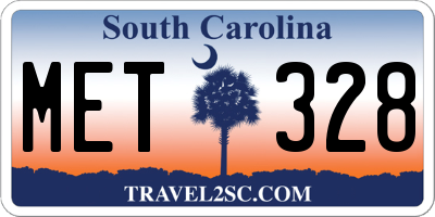 SC license plate MET328