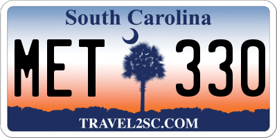 SC license plate MET330