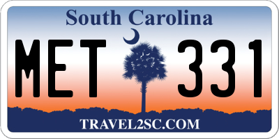 SC license plate MET331