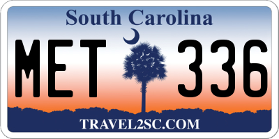 SC license plate MET336