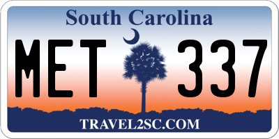 SC license plate MET337
