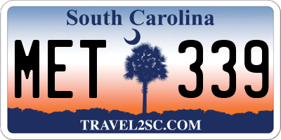 SC license plate MET339