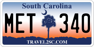 SC license plate MET340