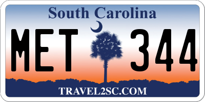 SC license plate MET344