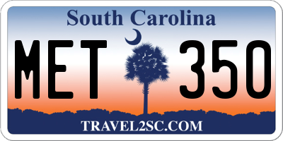 SC license plate MET350
