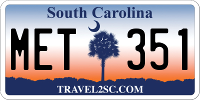 SC license plate MET351