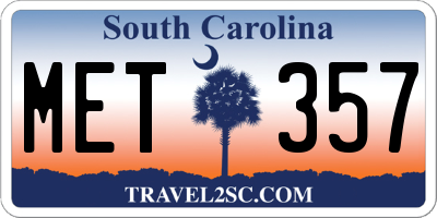 SC license plate MET357