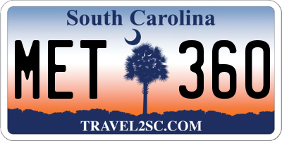 SC license plate MET360