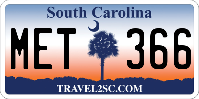 SC license plate MET366