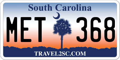 SC license plate MET368
