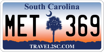 SC license plate MET369