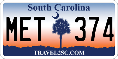 SC license plate MET374
