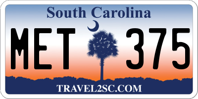 SC license plate MET375