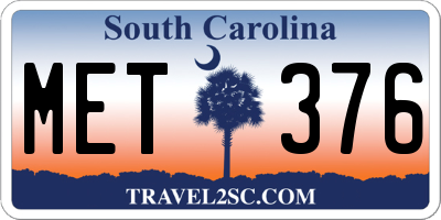 SC license plate MET376
