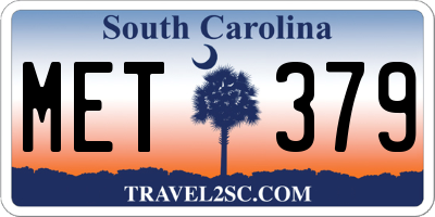 SC license plate MET379