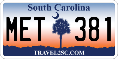 SC license plate MET381
