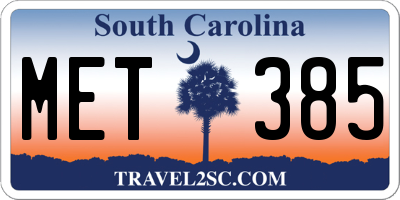 SC license plate MET385