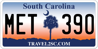 SC license plate MET390