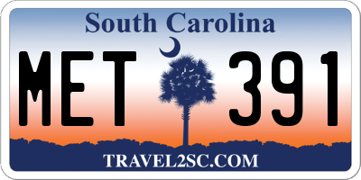 SC license plate MET391