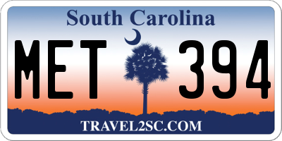 SC license plate MET394