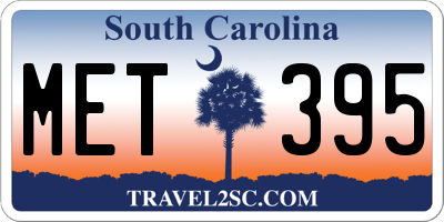 SC license plate MET395